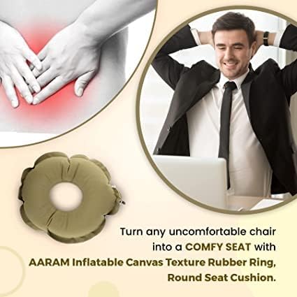 Image of Cotion air Cushion (50 cm) Inflatable Donut Seat Cushion for Haemorrhoids Piles Fistula Postpartum Post Surgery Air Donut Pillow for Tailbone Pain Relief