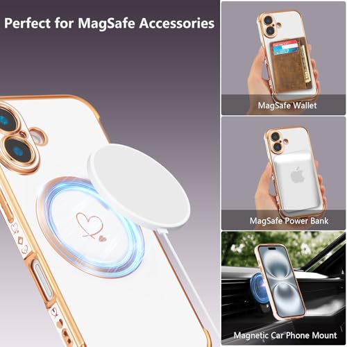Coque TPU iPhone 16 Plus motif cœurs idée cadeau blanc chic