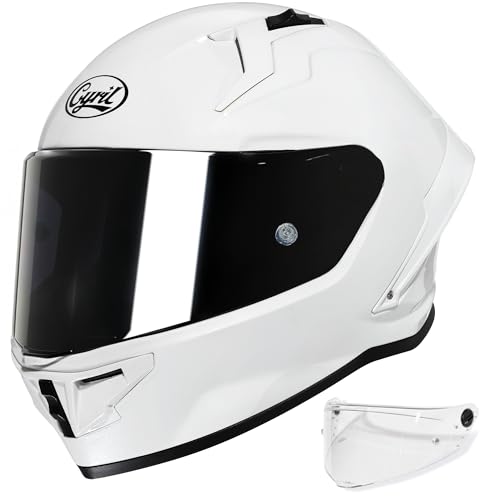 Cyril Motorradhelm Integralhelme für Erwachsene, Vollvisierhelm für Erwachsene mit getöntem und klarem Visier, ECE-zertifizierter Motorradhelm für Männer und Frauen