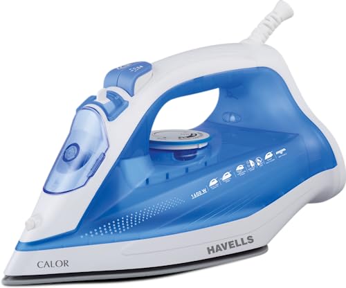 Havells Ceramic Soleplate Calor Steam Iron Press With Anti Drip Self Cleaning Function| Horizontal & Vertical Steam| Burst Steam| Non Stick Coated Sole Plate|1600 Watts| 2 Years Manufacturer Warranty