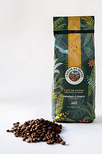 Cafezin do Brasil - 2 Pacotes de Café em Grãos - Espresso Clássico - 500g - 100% Arábica
