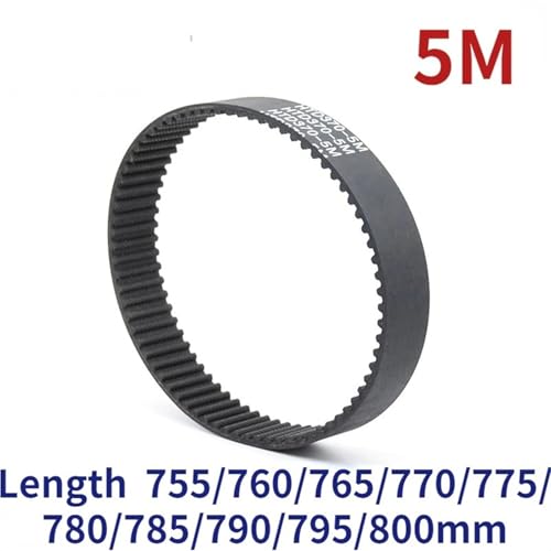 Courroie de distribution 5M 790mm en caoutchouc robuste de 15mm pour transmission mécanique synchrone - 2