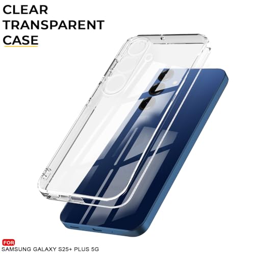Image of AESTMO Back Case Cover for Samsung Galaxy S25 Plus 5G | Crystal Clear Design | Shock Proof Design | Transparent Back Case Cover for Samsung Galaxy S25 Plus 5G (Transparent, TPU)