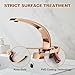Wovier Rose Gold Bathroom Sink Faucet,Unique Design Single Handle Single Hole Brass Lavatory Vanity Faucet,Basin Mixer Tap with Supply Hose and Pop Up Drain Assembly