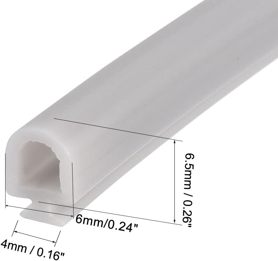 uxcell T-Slot Mount Window Weatherstrip Seal 6.5mm Bulb Bubble for 4mm Slot 1 Meter Long Gray