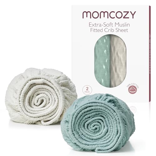 Momcozy Muslin Standard Fitted Crib Sheets, 52