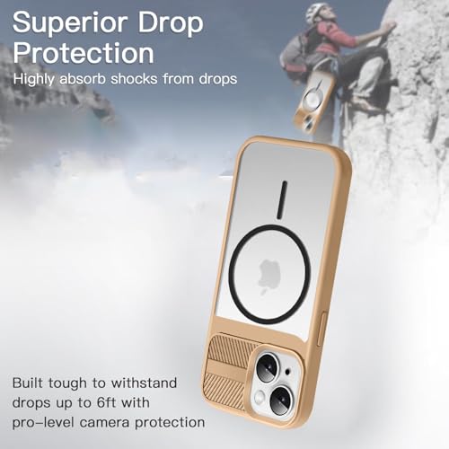 Image of KARWAN️ Magnetic Clear Back Case Cover for iPhone 14 Plus / 15 Plus (6.7-Inch-) |Acrylic Transparent Slim | Shockproof iPhone 14 Plus / 15 Plus Mobile Phone Back Cover [Clear Back] [TPU + Pc] [Brown]