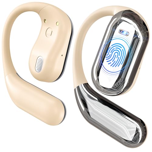 Ultra Open Ear Headphones - Bone Conduction Earphones Wireless Bluetooth 5.4, Waterproof Deep Bass Earbuds for Fitness and Running, Secure Fit for Small Ears, Sweat-Resistant for Workouts