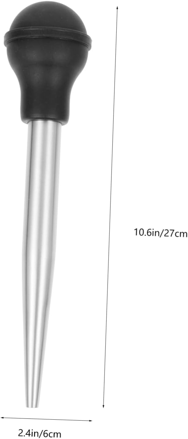 1set Stainless Steel Meat Injector Kit Includes Dual-needle Turkey Baster Cleaning Brush for Flavoring Pork Beef Fish Dishwasher Safe Kitchen Tool