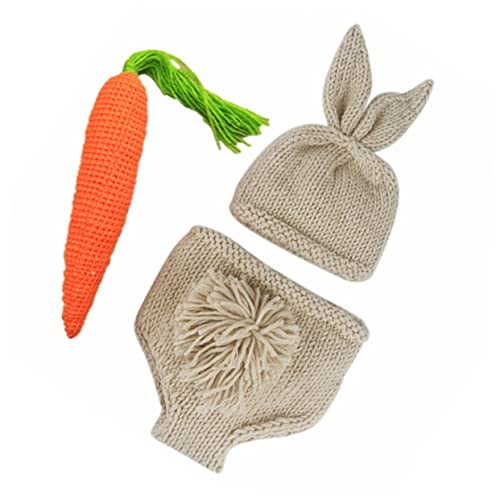 HONMEET DéGuisement Lapin BéBé Avec Chapeau Tricoté Et Short Ensemble Photo De PâQues Pour Nouveau-Né Costume Photographie Enfant 1 an Accessoires Cadeau...