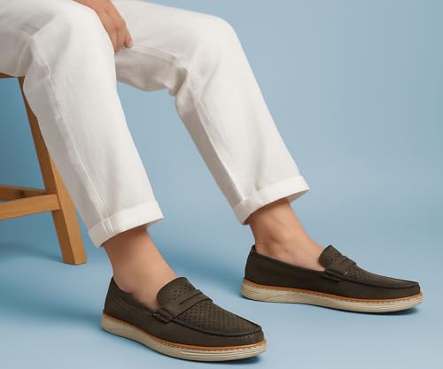 Image of Kraasa Men Denim Causal Loafers | Premium Breathable Upper | Driving Loafers | Lighweight Slip-On's | Soft Cushioned Insole | Super Flexible, Comfortable for Men