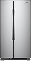 Whirlpool WRS312SNHM 33-Inch Side-by-Side Refrigerator, 21.7 Cu. Ft. Capacity, Adjustable Gallon Bins, LED Lighting, Stainless Steel