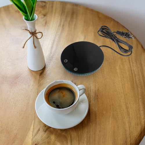Electric Coffee Mug Warmer with LED Display 55°c Temperature Control Ceramic Heating Coaster US Plug Portable Cup Warmer for Office and Home Use