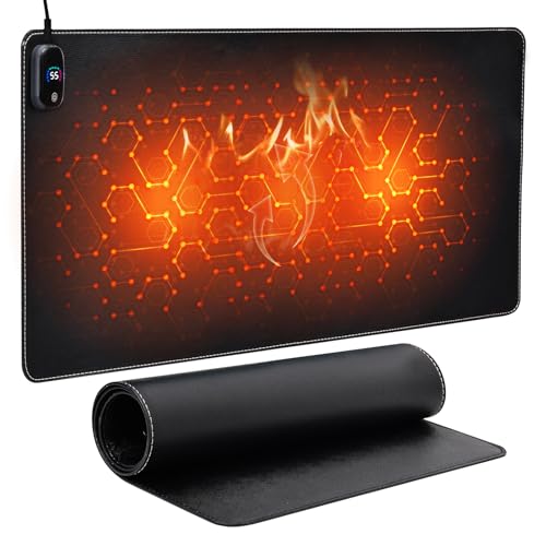 Fyohmyw Heated Mouse Pad 31.5x13, 3 Heat Levels, Auto Shut-Off