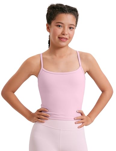 Image of CRZ YOGA Girls Butterluxe Double Lined Cami Tank | Dance, Extremely Soft, Tight Fit, Crop, Y Back, Athletic, Camisole Shirts for Women