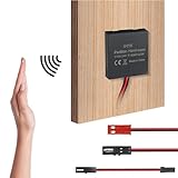 VST Sensor Switch, Hidden Hand Wave Activated Led Light Switch for Closet Lights, Under Cabinet Lighting, with 12V JST Male and Female Connectors（DC 12/24V 3A