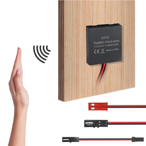 Image of VST Sensor Switch, Hidden Hand Wave Activated Led Light Switch for Closet Lights, Under Cabinet Lighting, with 12V JST Male and Female Connectors(DC 12 /24V 3A | Sensor Switch for Closet Lights, Under Cabinet Lighting, with 12V JST Male and Female Connectors