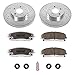 Power Stop K1714-26 Front Z26 Carbon Fiber Brake Pads with Drilled and Slotted Brake Rotors Kit For Chrysler 300 | Dodge Challenger Charger Magnum [Application Specific]