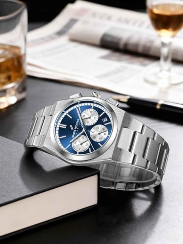 Image of Daniel Hechter Paris Hoche Collection Chronograph Analog Watch for Men - Brushed Stainless Steel case and Strap with Date Display