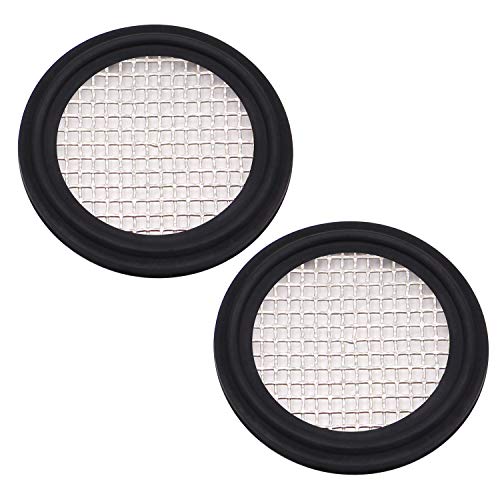 Image of DERNORD 1.5 inch FKM Sanitary Gasket w /Stainless Screen - Tri Clamp Clover (Pack of 2) (10 Mesh)