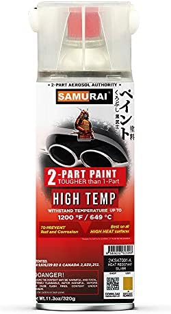 SAMURAI 2-Part Spray Paint for Car Exhaust Pipe - High Heat (Black, Pack of 1 Can)