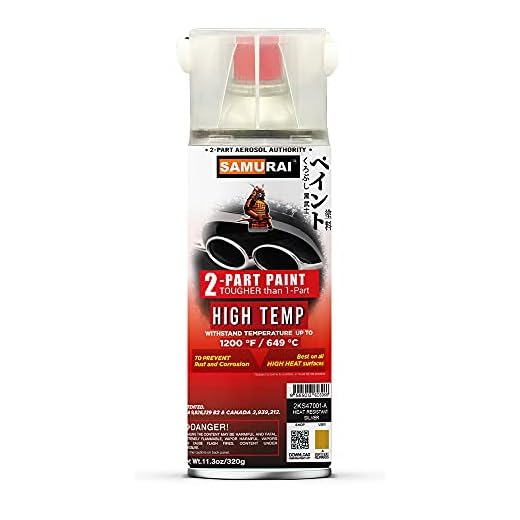 Samurai 2-Part Spray Paint for Car Exhaust Pipe - High Heat (Black, Pack of 1 Can)
