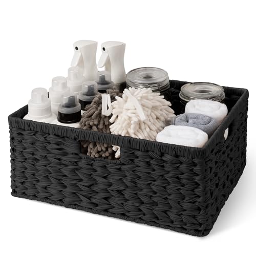 GRANNY SAYS Storage Basket for Organizing, Wicker Storage Basket for Shelf, Large Wicker Baskets for Organization, Decorative Baskets for Living Room and Entryway, 1-Pack