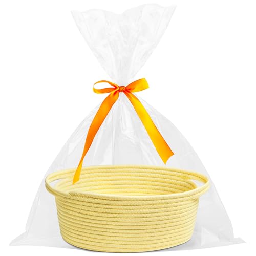 Pro Goleem Small Woven Basket with Gift Bags and Ribbons Dur