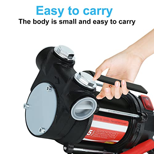 12V Dc Portable Electric Fuel Transfer Pump, 57L/Min, 15Gpm Diesel Transfer Pump, Oil Commercial Fuel Transfer Extractor Pump Motor Auto #TOP2