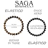 SAGA GIOIELLI® Bracciale Uomo Donna con Pietre Naturali Occhio di Tigre Onice Nero Opaco Malachite – Set 2 Bracciali Elastici – Perle da 8mm – Energia, Protezione e Stile Elegante - Regalo (1) #3