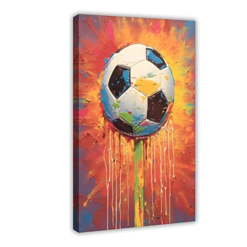 Toile graffiti de football pour réveiller un mur blanc de salon triste