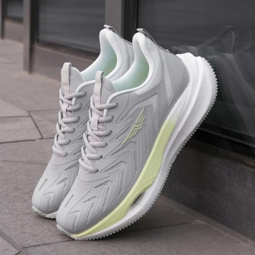 Image of Red Tape Men's Sneakers Grey Green Mesh KPU Round Toe Lace-Up