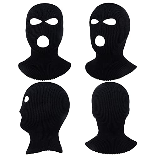 2 Packs Ski Mask 3 Hole Knitted Full Face Cover Balaclava Mask Halloween Party Cycling Mask Beanies Hat For Outdoor Sports #TOP4