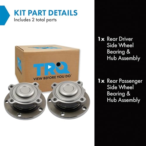 Image of TRQ Rear Left and Right Wheel Bearing and Hub Assembly Set 2 Piece Compatible with 2011-2016 Mini Cooper Countryman Base Model S 2013-2016 Cooper Paceman Base Model S
