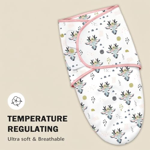 Image of Cute Castle 3-Pack Baby Swaddle Sleep Sacks - Newborn Swaddle Sack - Ergonomic Baby Swaddles Blanket Warp for Boys and Girls - Baby Essentials (0-6 Months - Pink)