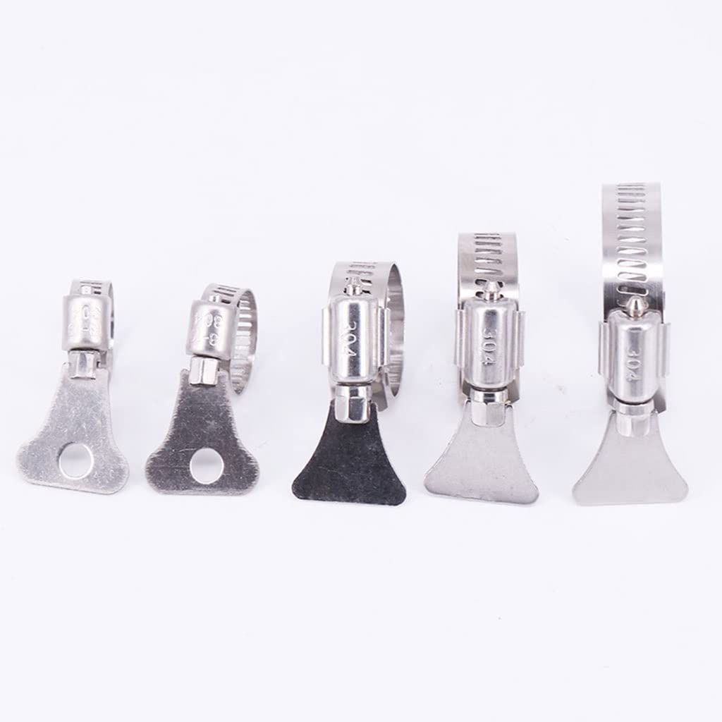 5pcs Adjustable Stainless Steel 304 Worm Drive Hose Clamps - Versatile for Fuel, Water, and Tube Applications(27-51mm)