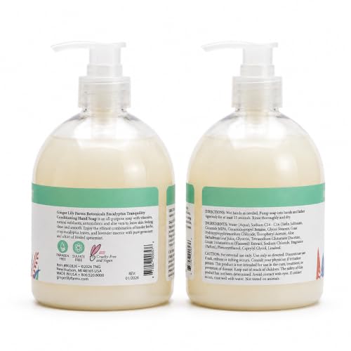 Image of Ginger Lily Farms Botanicals Hand Soap, 16.9oz, Eucalyptus Tranquility