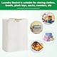 ADERTOS Wäschekorb Faltbar Beige Wäschesack Wäschesammler 60L Körbe Aufbewahrung Wäsche mit Henkel Wasserdichte Wäschebox Stoff Laundry Basket 55x40x25cm Faltbarer Wäschesortierer für Schlafzimmer