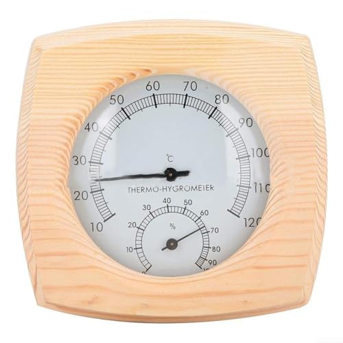 Zilimontt 2 In 1 Wood Thermo-Hygrometer, Digital Sauna Room Thermometer Hygrometer, Accurate Environmental Readings Temperature, for Sauna Room Spa Bath House
