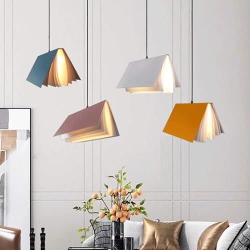 Lámpara colgante LED techo moderna de acrílico forma libro 4