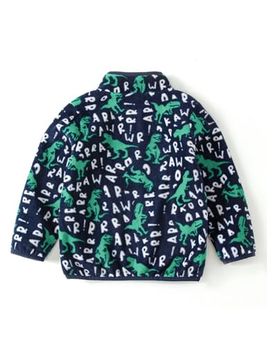 Image of Kids Printed Polar Fleece Jacket Toddler Baby Boys Girls Autumn Winter Warm Sherpa Lining Outerwear Soft Lightweight