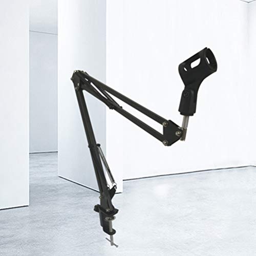 HEALLILY Microphone Boom Arm Adjustable Mic Stand With Shock Mount Mic Clip Holder Table Mic Stand Arm Boom - Image 2