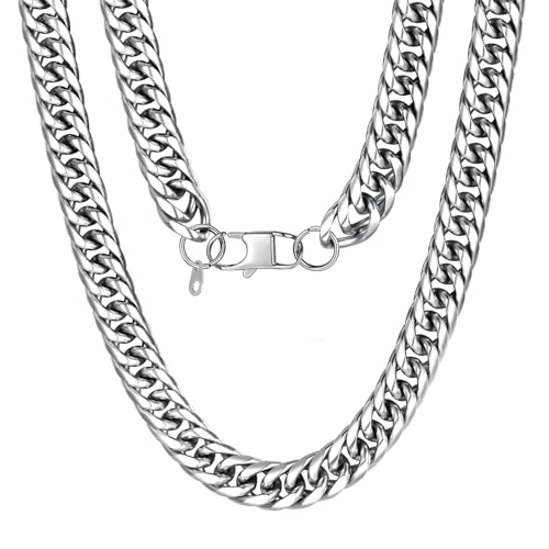 U7 Men's Big Chain 12MM Wide 22" Stainless Steel Franco Curb Necklace Hip Hop Punk Jewelry Cuban Link Chain for Men Women