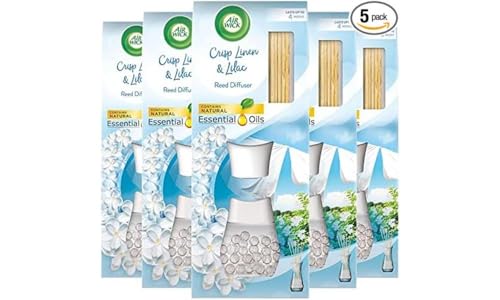 Air Wick |Crisp Linen & Lilac |Air Freshener Reed Diffuser 33ml | Pack of 5