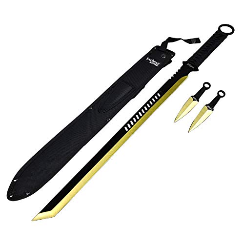 27' Tanto Style Fixed Blade Machete Set. for Collection, Gift, Camping: Cut Ropes Branches and Open Boxes