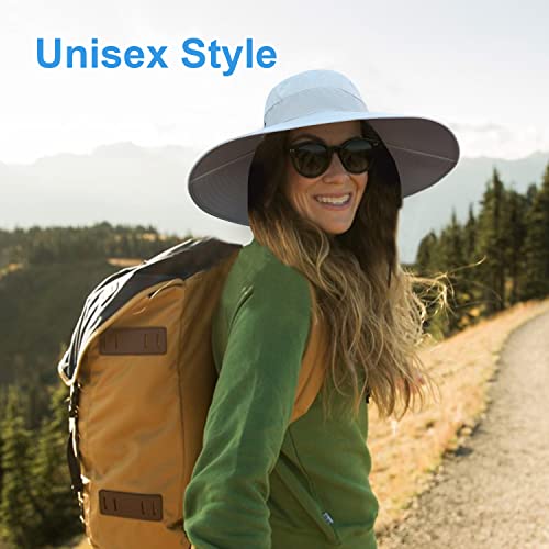 Image of Wide Brim Sun Hat for Men Women UV Protection Ventilated Summer Hats for Fishing Hiking Garden Beach