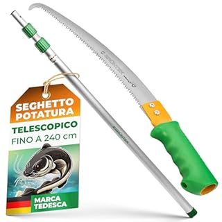 GRÜNTEK Seghetto per Potatura con Pertica Telescopica 100-240 cm. Sega da Giardino Compatibile con svettatoio B096Y5T5VT