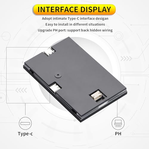 Image of TAPDRA 3.5 inch inch IPS USB Mini Screen Computer Temp Data Monitor Display Type-C Sub Screen for PC ARGB Computer Case Secondary Screen, black, feiQ103700000