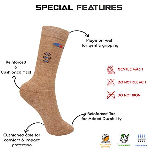 Image of Allen Cooper SHGS 200062 B, Terry On Sole, Safety Crew Woolen Socks, Cushioned Sole for added Comfort and Protection, Pack of 6