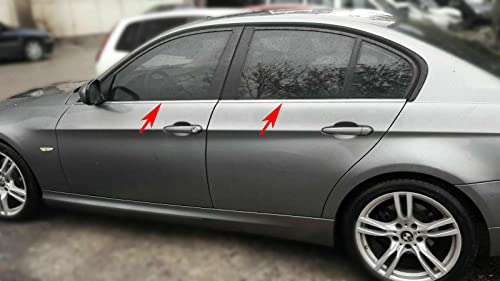 Cubierta cromada para marcos de ventana de BMW E90 Serie 3 con acabado espejo premium 3